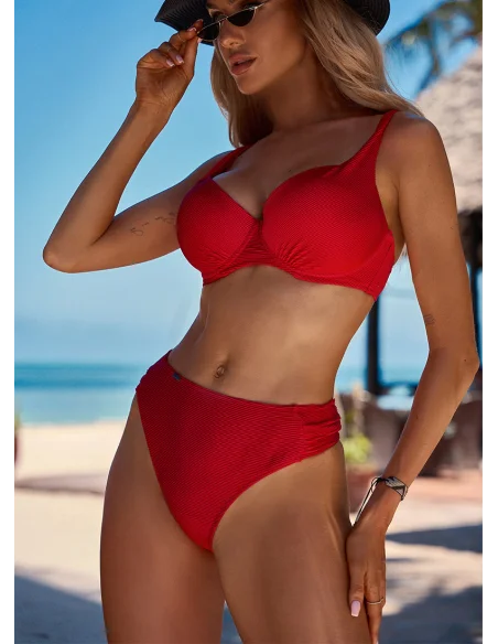 Dwuczęściowy czerwony strój kąpielowy BARBADOS [2408]