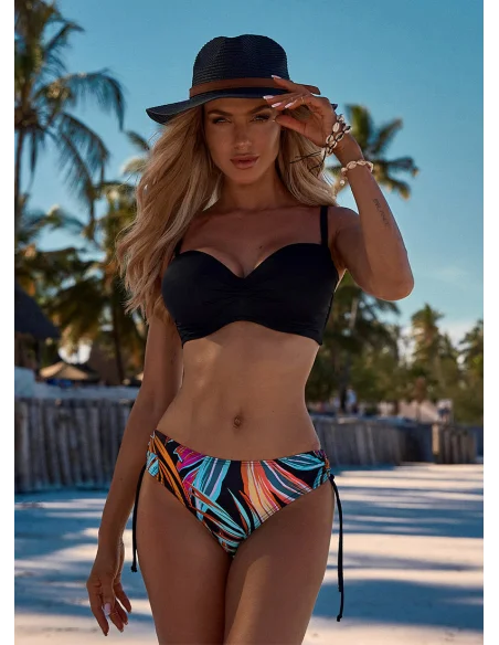 Dwuczęściowy strój kąpielowy MALAGA czarny we wzory [2401]