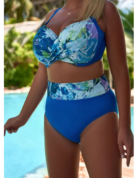 Dwuczęściowy niebieski strój kąpielowy MAJORCA [2403] we wzory