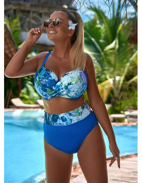Dwuczęściowy niebieski strój kąpielowy MAJORCA [2403] we wzory