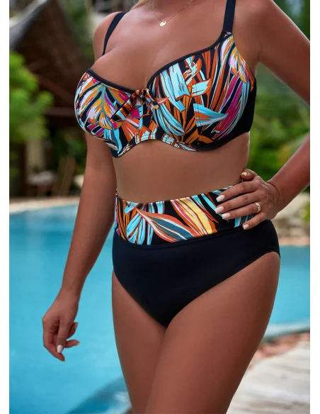 Dwuczęściowy strój kąpielowy w egzotyczne wzory LA PALMA [2401]