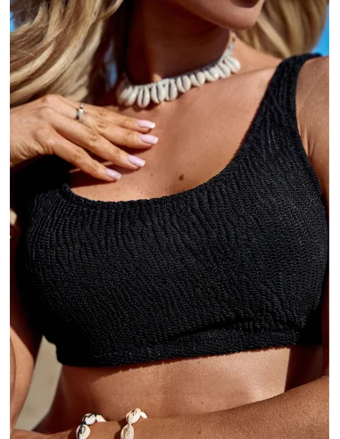 Dwuczęściowy czarny kostium kąpielowy...