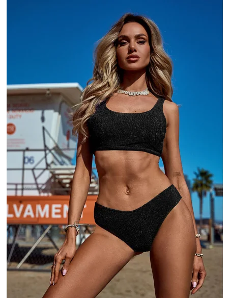 Dwuczęściowy czarny kostium kąpielowy Capri [2409]