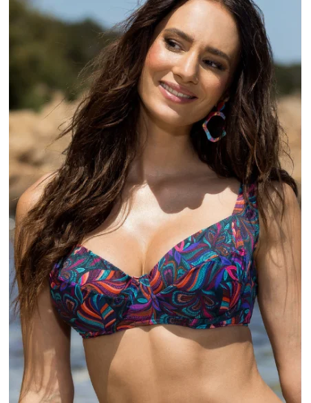 Góra wielokolorowego kostiumu kąpielowego we wzory Bali [2502]