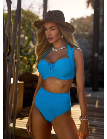 Bikini z wysokim stanem Ibiza 2519 (turkus)
