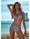 Góra od bikini na duży biust - Ibiza beżowy, lekko usztywniana miseczka