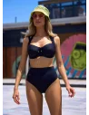 Dół od bikini z wysokim stanem - Ibiza/02 czarny, podkreśla talię