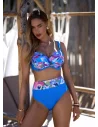 Dół od bikini z wysokim stanem - Majorca kobaltowy, optyczne wydłużenie talii