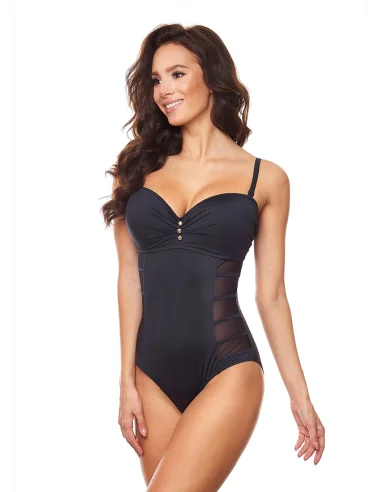 Jednoczęściowy czarny strój kąpielowy...